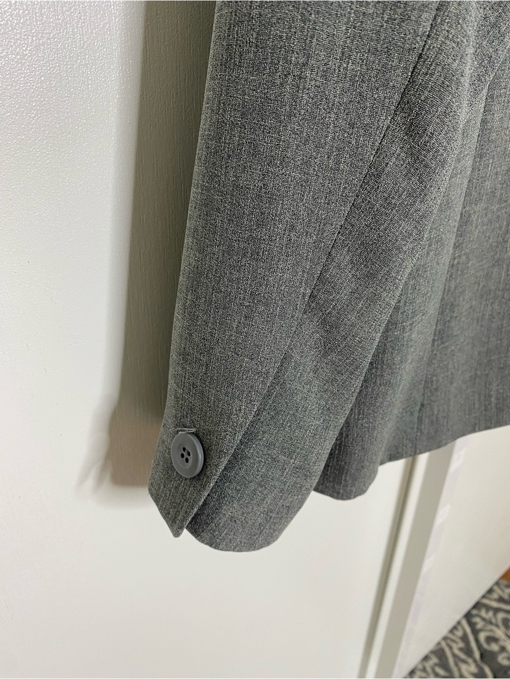 New York & Company | Y2K Grey/Gray One-Button Model Off-Duty Blazer Sz 14 - Picture 8 of 16